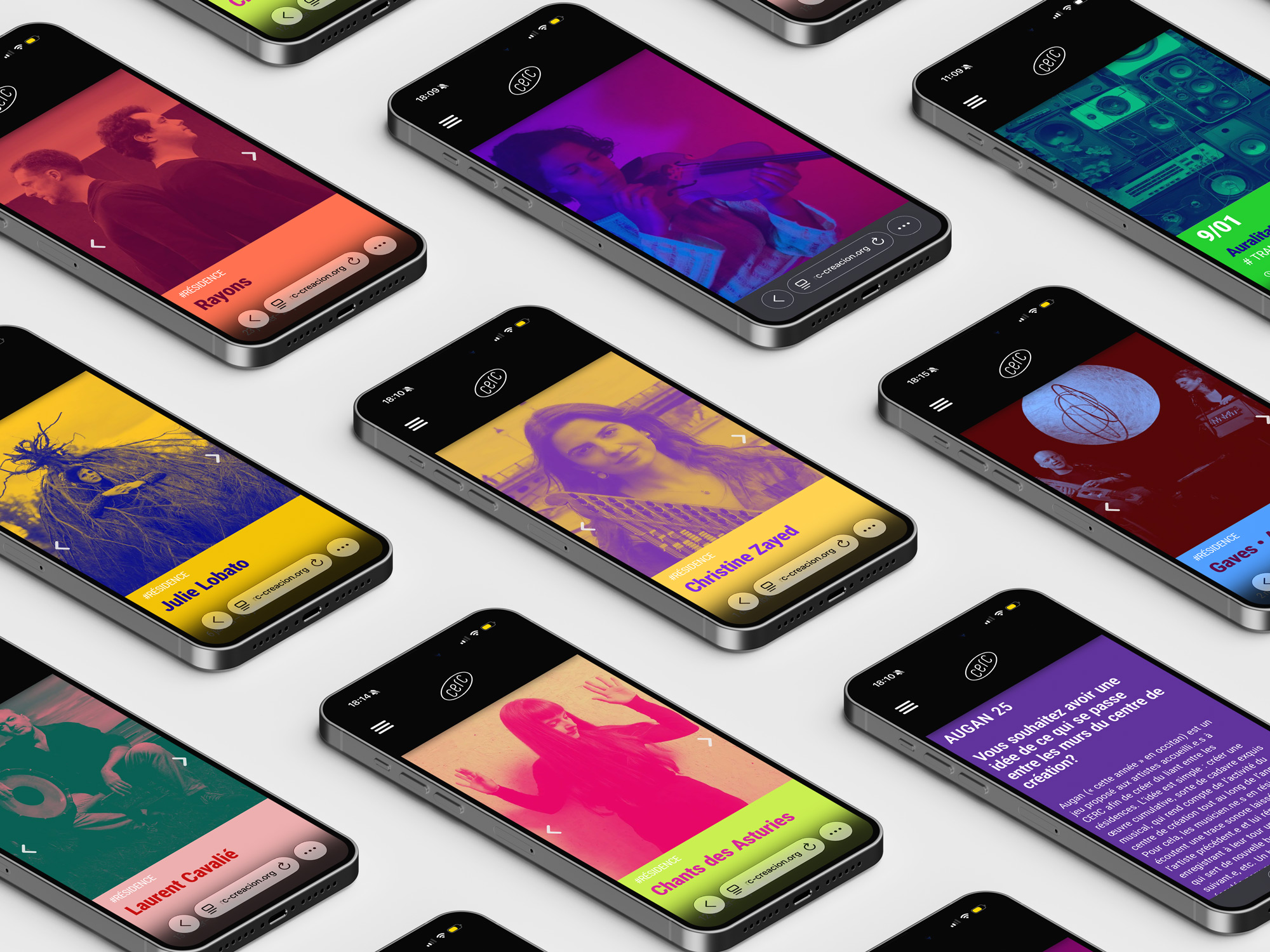 CERC responsive website displayed on mobile screens